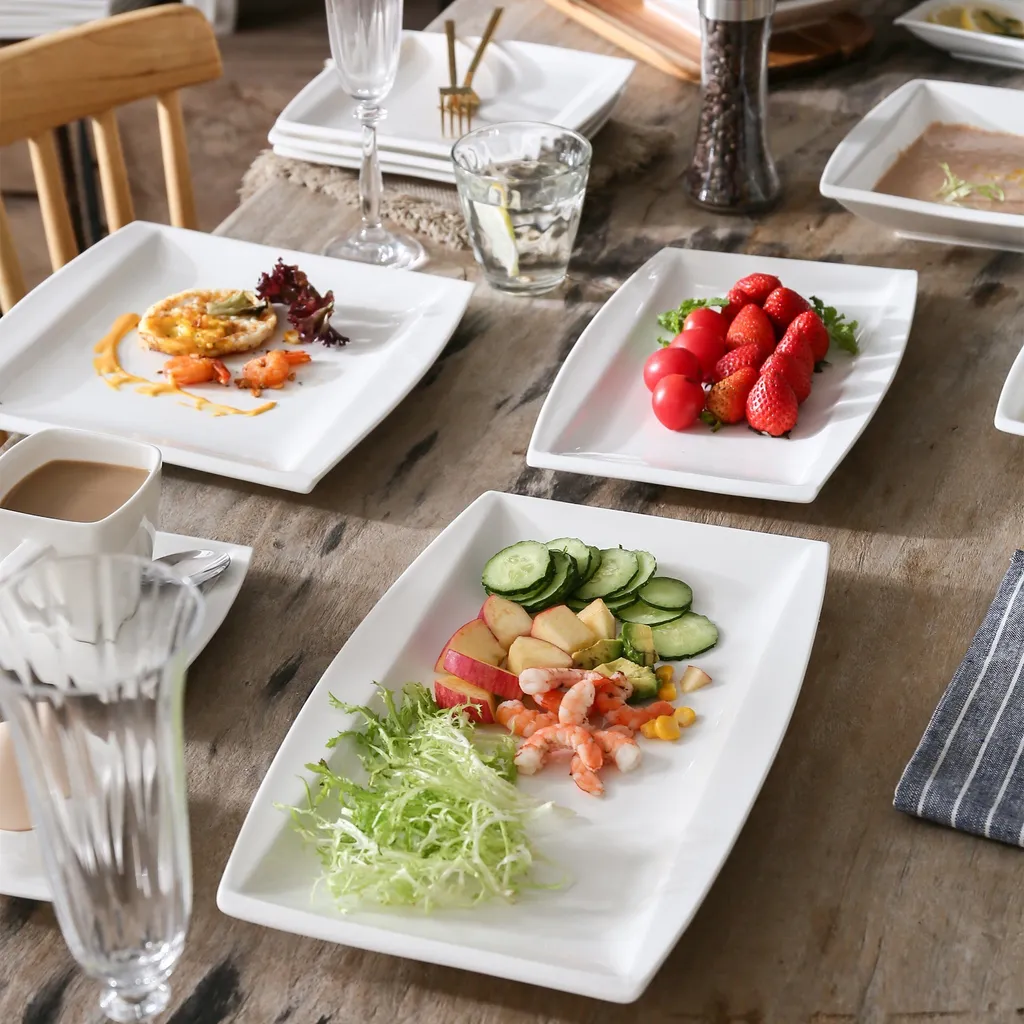 MALACASA 32 Tlg. Kombiservice, Serie BLANCE Cremeweiß Porzellan Geschirrset Mit Servierplatte 5 MALACASA 32 Tlg. Kombiservice, Serie BLANCE Cremeweiß Porzellan Geschirrset Mit Servierplatte – Bild 3