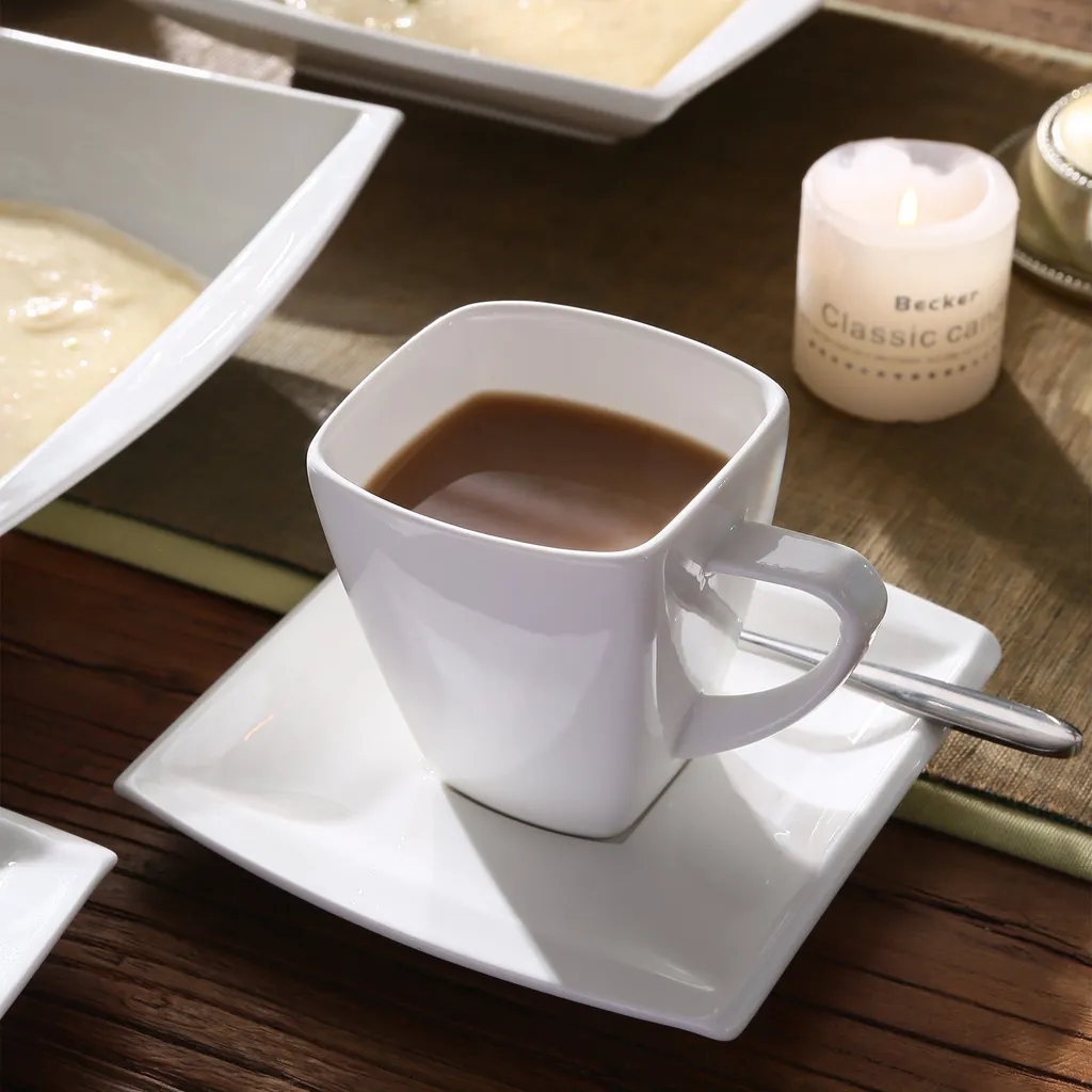 MALACASA 32 Tlg. Kombiservice, Serie BLANCE Cremeweiß Porzellan Geschirrset Mit Servierplatte 9 MALACASA 32 Tlg. Kombiservice, Serie BLANCE Cremeweiß Porzellan Geschirrset Mit Servierplatte – Bild 7