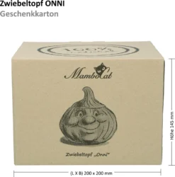 Mambocat Zwiebeltopf Onni Terrakotta Vorrats-Dose Mit Deckel Zur Aufbewahrung Von Ca. 900g Zwiebeln -Kuechengeschirr 04137a4a193ffac914385323aae294fe