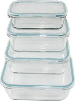 GOURMETmaxx Glas-Frischhaltedosen Klick-it 8-tlg. Frischhaltedosen 4er Set Glas Klick-It Gefrierdosen Lunchbox Brotdose Mikrowelle -Kuechengeschirr 045f39ded48c105e3cd4b0da66b12372