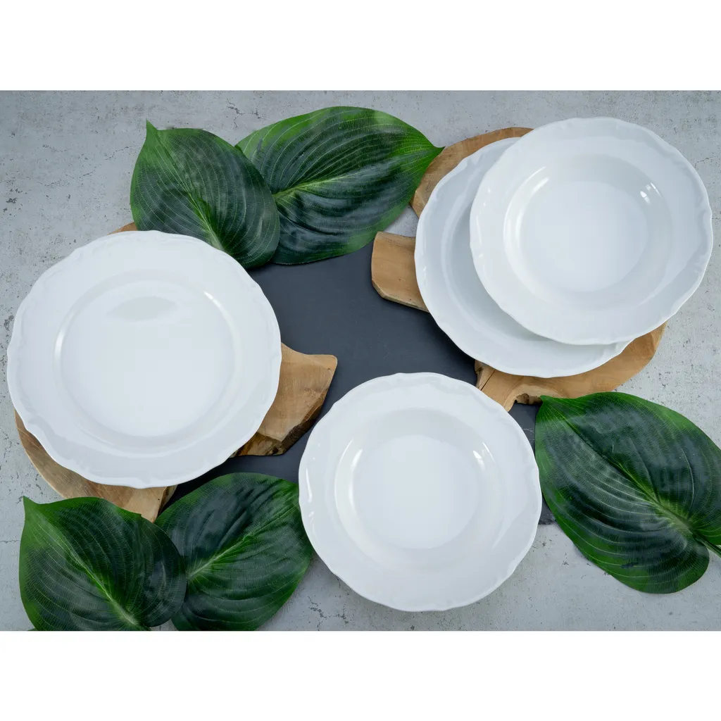 CreaTable 16137 Tafelservice Maria Theresia Für 6 Personen, Porzellan, Weiß (1 Set, 12-teilig) 5 CreaTable 16137 Tafelservice Maria Theresia Für 6 Personen, Porzellan, Weiß (1 Set, 12-teilig) – Bild 3