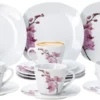 Kaffeeservice 18-tlg. Kyoto Orchidee Leicht Eckig Porzellan Für 6 Personen Weiß MitNachbildung -Kuechengeschirr 08587283af4c02cc8df21d0b12c651e3