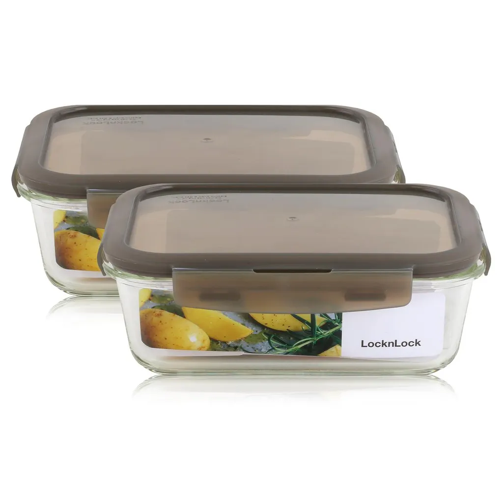 LocknLock Oven Glass LLG455G Frischhaltedose 2L - Borosilikatglas (2er Pack) 3 LocknLock Oven Glass LLG455G Frischhaltedose 2L - Borosilikatglas (2er Pack)