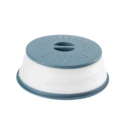 Faltbare Mikrowellen-Abdeckplatte Für Lebensmittel, Belüftet, Faltbar, Spritzwassergeschützt, Mikrowellen-Spritzschutz, BPA-freies Silikon & Kunststoff Und Spülmaschinenfest ,Ink-blue Colour