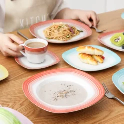 VEWEET Tafelservice 'SPARK' Aus Porzellan, 60-tlg Kombiservice, Kaffeetassen, Untertasse, Dessertteller, Speiseteller Und Suppenteller, Komplettservice Für 12 Personen 20 VEWEET Tafelservice 'SPARK' Aus Porzellan, 60-tlg Kombiservice, Kaffeetassen, Untertasse, Dessertteller, Speiseteller Und Suppenteller, Komplettservice Für 12 Personen -Kuechengeschirr 0c60c1ba777801885d71e338ed319753