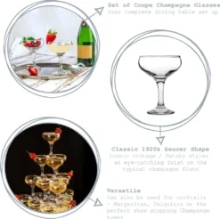 Rink Getränk 5 Tier Champagne Turm Set - 35 Gläser - 200 Ml Weinlese-Champagne Coupe Saucers -Kuechengeschirr 0e2e891901d67d07f7364467ef9c9091