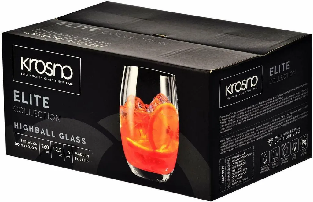 Krosno Elite Highball Glas Longdrink 360ml 6er 8 Krosno Elite Highball Glas Longdrink 360ml 6er – Bild 6
