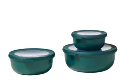 Mepal - Cirqula Vorratsdose Multi Schüssel & Schalen 3-teiliges Set Rund - Aufbewahrungsbox & Frischhaltedosen Mit Deckel - 300, 750 & 1250 Ml - Nordic Pine