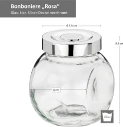 8tlg Vorratsdosenset Rosa 200 Ml Bonboniere Gewürzglas Schraubdeckel Silber Aufbewahrung Kräuter -Kuechengeschirr 102b06198053d5be6541f6a56d9c84a9