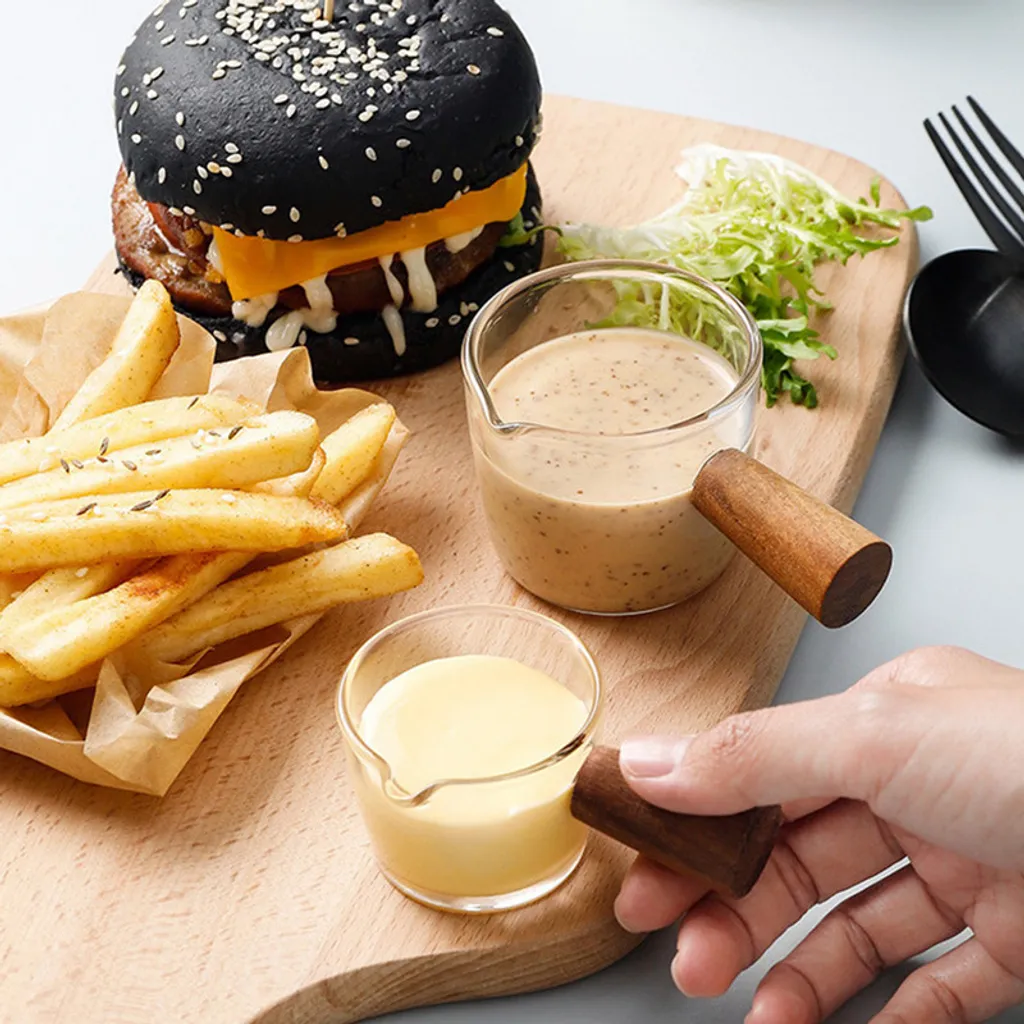 3 Stück Glas Messbecher Hitzebeständiger Holzgriff Glaswaage Tasse Milchtasse Glasmessbecher 50ml/100ml/150ml 6 3 Stück Glas Messbecher Hitzebeständiger Holzgriff Glaswaage Tasse Milchtasse Glasmessbecher 50ml/100ml/150ml – Bild 4