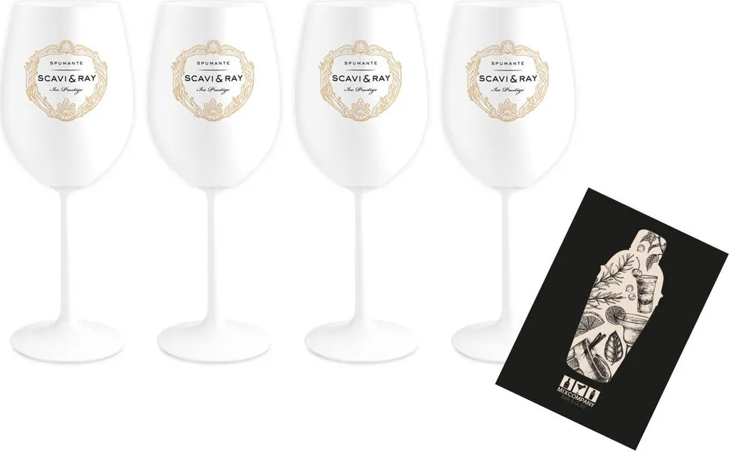 Scavi & Ray ICE Glas 4er Set Gläser - 4x Sekt / Prosecco / Champagner / Wein ICE Gläser Weiss 3 Scavi & Ray ICE Glas 4er Set Gläser - 4x Sekt / Prosecco / Champagner / Wein ICE Gläser Weiss
