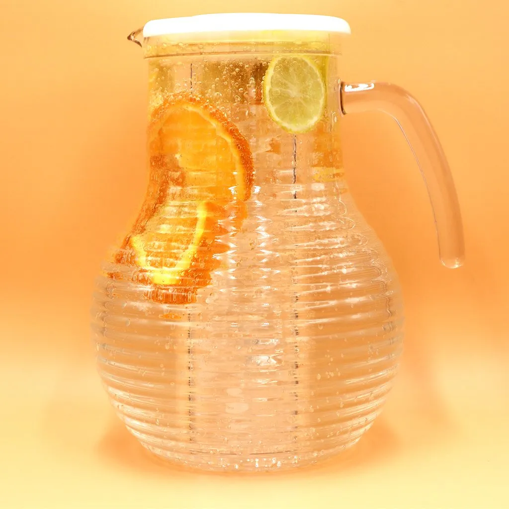 1x Kadum Karaffe Krug Mit Deckel Aus Polycarbonate Bruchfest Und Kratzfest In Echtglasoptik 3 Liter 5 1x Kadum Karaffe Krug Mit Deckel Aus Polycarbonate Bruchfest Und Kratzfest In Echtglasoptik 3 Liter – Bild 3