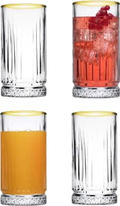 Pasabahce Elysia Golden Touch Long Drink Gläser 4-teiliges Set Mit Goldrand 280ml 17 Pasabahce Elysia Golden Touch Long Drink Gläser 4-teiliges Set Mit Goldrand 280ml -Kuechengeschirr 17280b1e59388b3e355843c776febf8e