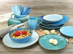 CreaTable 20157 Kombiservice Nature Collection Aqua Für 4 Personen, Steinzeug, Aqua (1 Set, 16-teilig) -Kuechengeschirr 17df9a7b1b72c4536f69770a70736140