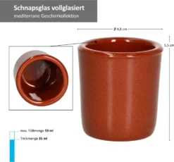 MamboCat 12er Ton Schnapsbecher 50 Ml Vollglasiert Shot-Glas Mediterran Unikat Handarbeit Tonbecher 11 MamboCat 12er Ton Schnapsbecher 50 Ml Vollglasiert Shot-Glas Mediterran Unikat Handarbeit Tonbecher -Kuechengeschirr 1b9464e82415ad9215d7a2092e130cd9
