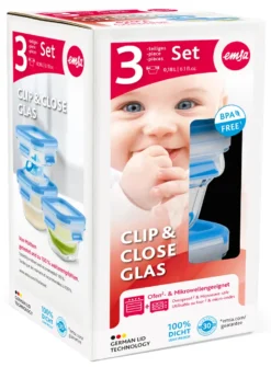 Emsa Frischhaltedose CLIP & CLOSE Glas 0,18 Liter 3er Set -Kuechengeschirr 1bd57f0de6e03ddcbc5ac06750d35a07