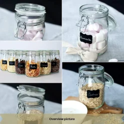 6 X Creative Home Gläser Mit Bügelverschluss | 1 Liter | Einmachgläser Drahtbügel-glas Aufbewahrungsgläser Mit Gummiring Und Deckel | 8 Wiederverwendbare Aufkleber + 1 Anti-Staub-Kreide 18 6 X Creative Home Gläser Mit Bügelverschluss | 1 Liter | Einmachgläser Drahtbügel-glas Aufbewahrungsgläser Mit Gummiring Und Deckel | 8 Wiederverwendbare Aufkleber + 1 Anti-Staub-Kreide -Kuechengeschirr 1be357e2ac709635a94e489ddb4f0cf1