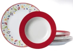 Flirt Tafelservice Doppio Mit Rotem Rand 12-teilig, Porzellan 5 Flirt Tafelservice Doppio Mit Rotem Rand 12-teilig, Porzellan -Kuechengeschirr 1de01d9dca993213f4126990023ea981