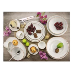 CreaTable 20317 Kombiservice Vintage Nature Für 4 Personen, Porzellan, Weiß (1 Set, 16-teilig) -Kuechengeschirr 1efe0b6999ae6e6625b9d61c6a2709f3