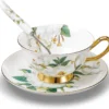 Panbado Floral Kaffeetassen Aus Premium Bone China Porzellan, Beinhaltet 1 Tassen 200 Ml, 1 Untertassen, Und 1 Löffel 2 Panbado Floral Kaffeetassen Aus Premium Bone China Porzellan, Beinhaltet 1 Tassen 200 Ml, 1 Untertassen, Und 1 Löffel -Kuechengeschirr 1f35b672f4ee70274e6ffa21f647237c