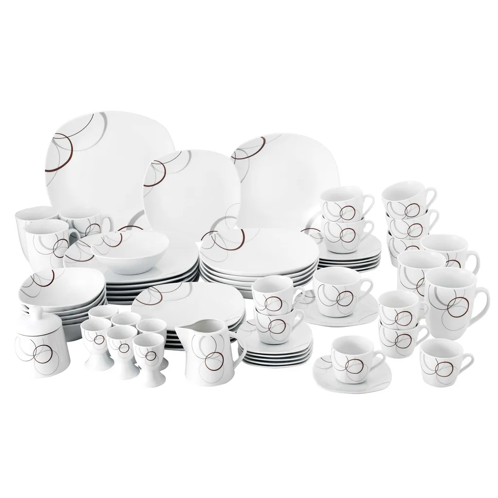 Kombiservice 62 Tlg. Palazzo, Eckige Form 4 Kombiservice 62 Tlg. Palazzo, Eckige Form – Bild 2