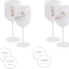 Moët & Chandon Champagnergläser ICE IMPERIAL 450ml Aus Acryl Set Mit 4 Gläsern Inkl. Untersetzer
