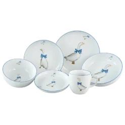 CreaTable 23539 Kombiservice Gänseglück Für 2 Personen, Porzellan, Weiß (1 Set, 10-teilig)