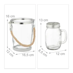 Relaxdays 4 Trinkgläser Mit Deckel Und Zubehör -Kuechengeschirr 22daa7b2a704e38783e04d30198dc0c8