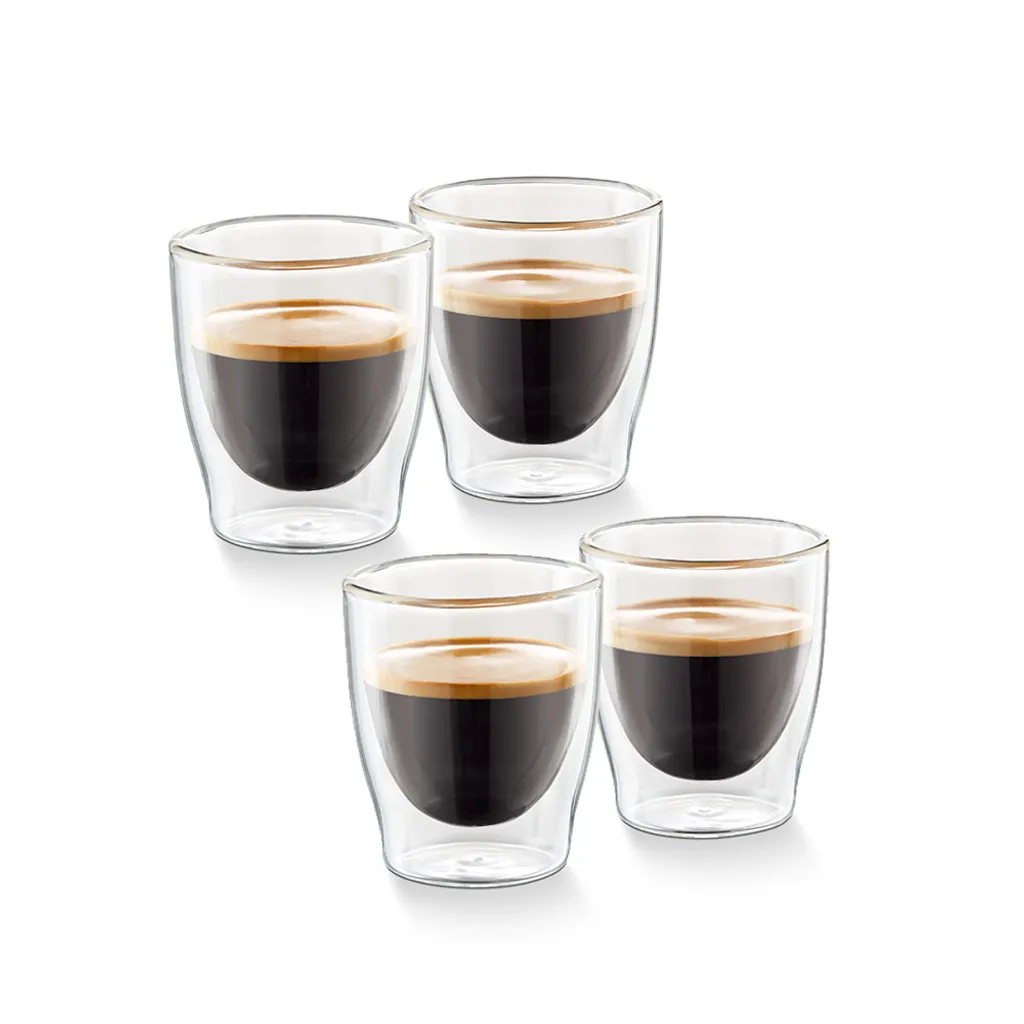 Tchibo 4er Espresso Gläser, Doppelwandig, Modernes Design, Heiß Und Kalt 4 Tchibo 4er Espresso Gläser, Doppelwandig, Modernes Design, Heiß Und Kalt – Bild 2