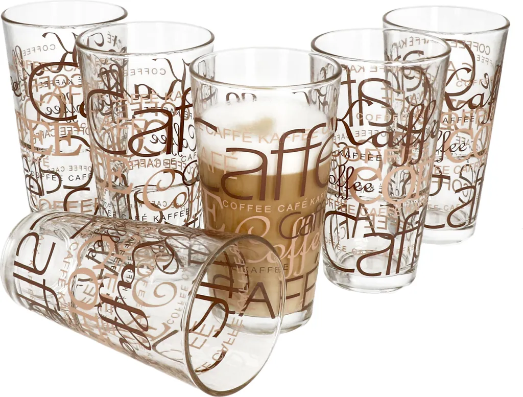 6er Latte Macchiato Gläser-Set 370 Ml Stapelbar Kaffee-Glas Cappuccino 3 6er Latte Macchiato Gläser-Set 370 Ml Stapelbar Kaffee-Glas Cappuccino