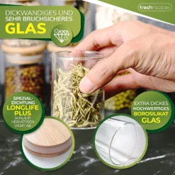 Freshmaster Gewürzgläser Set Aufbewahrung Gewürze I 12x 100ml Vorratsdosen Glas Mit LongLife+ Dichtung Und Bruchsicherem Borosilikat Glas I Glasbehälter Mit Deckel Gläser Gewürze Set Spice Jars 9 Freshmaster Gewürzgläser Set Aufbewahrung Gewürze I 12x 100ml Vorratsdosen Glas Mit LongLife+ Dichtung Und Bruchsicherem Borosilikat Glas I Glasbehälter Mit Deckel Gläser Gewürze Set Spice Jars -Kuechengeschirr 3167e15653aaf9f67ff39ef320ed1bd2
