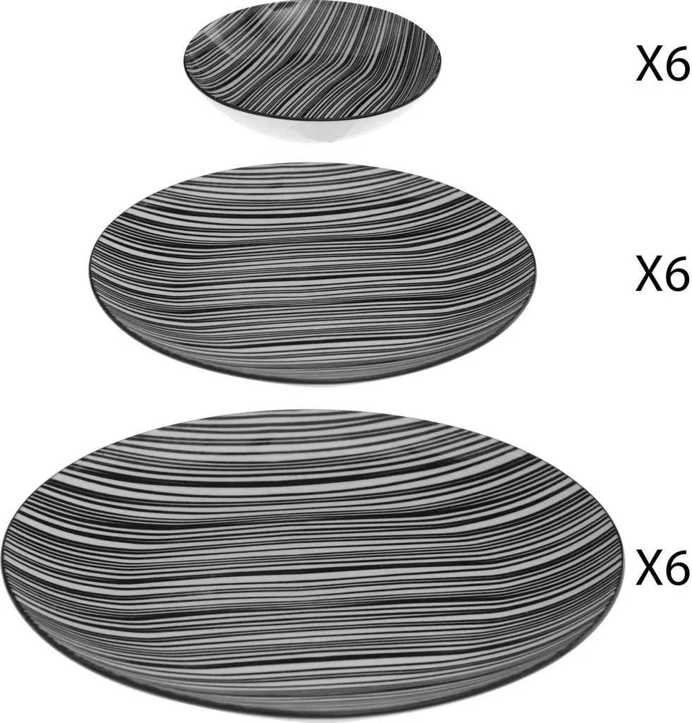 Teller-Set BOHEMIA ZEBRE, 18-teilig 3 Teller-Set BOHEMIA ZEBRE, 18-teilig