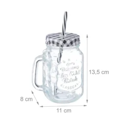 Relaxdays 8er Set Trinkgläser Mit Deckel Kariert -Kuechengeschirr 358834183f9049185d8734d0998aa8a8