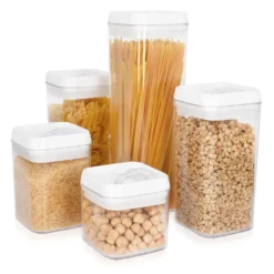 Navaris Vorratsdosen Behälter Set Für Lebensmittel - 5x Aufbewahrung Für Mehl Zucker Nudeln Cornflakes Müsli Reis - Aufbewahrungsboxen Stapelbar 9 Navaris Vorratsdosen Behälter Set Für Lebensmittel - 5x Aufbewahrung Für Mehl Zucker Nudeln Cornflakes Müsli Reis - Aufbewahrungsboxen Stapelbar -Kuechengeschirr 3e02cd50fda442ced744ae38ec43e2c4