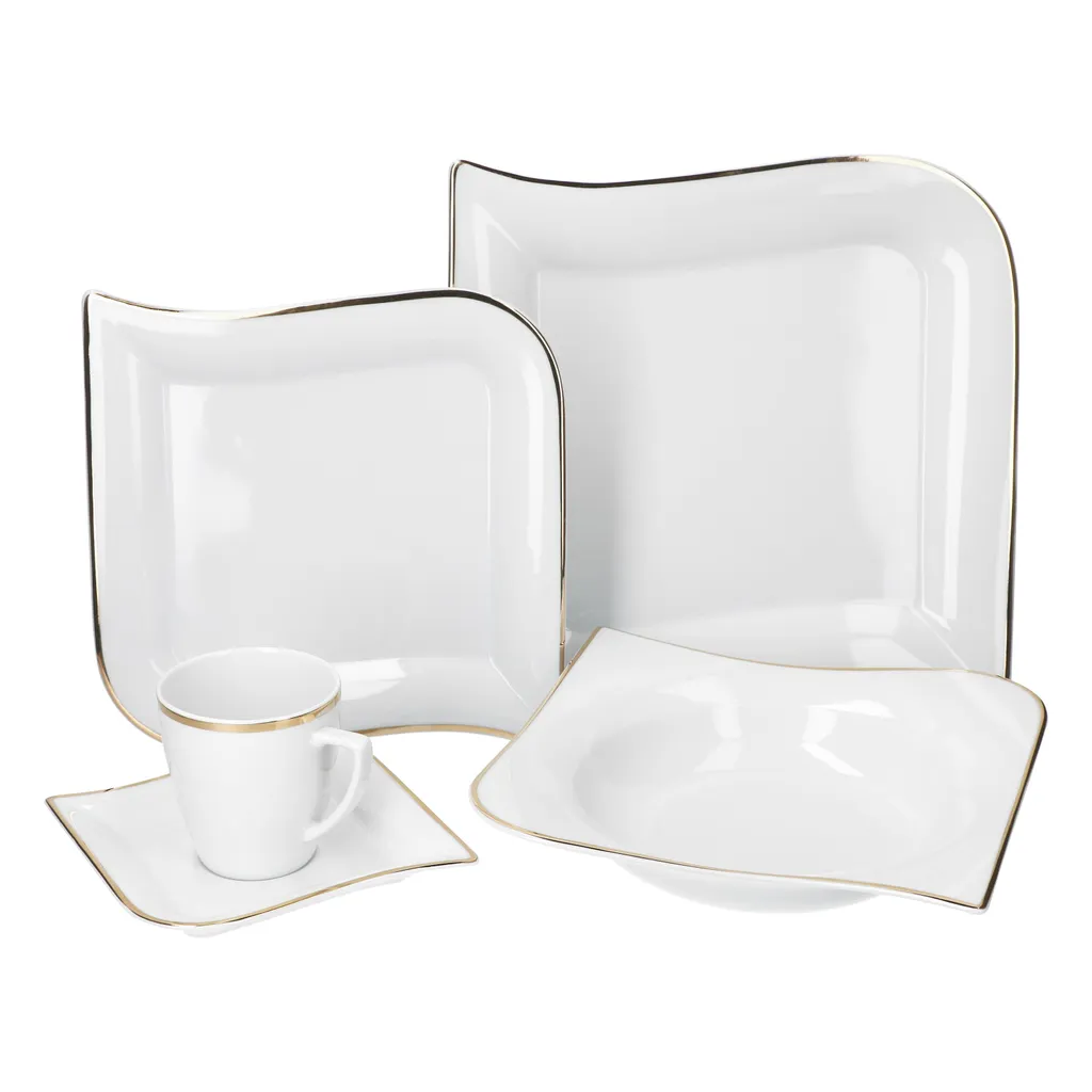 30tlg Geschirrset Silverline Kombi 6Pers Gold Kaffee Unterteller Kuchen/Speiseteller Suppenschale 3 30tlg Geschirrset Silverline Kombi 6Pers Gold Kaffee Unterteller Kuchen/Speiseteller Suppenschale