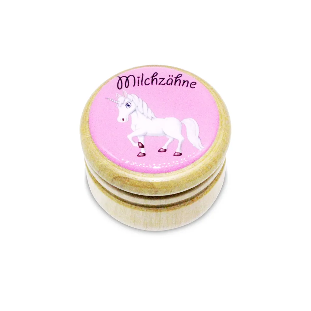 Milchzahndose Einhorn Zahndose Milchzähne Bilderdose Aus Holz Mit Drehverschluss 44 Mm ( Einhorn ) - 7011 3 Milchzahndose Einhorn Zahndose Milchzähne Bilderdose Aus Holz Mit Drehverschluss 44 Mm ( Einhorn ) - 7011