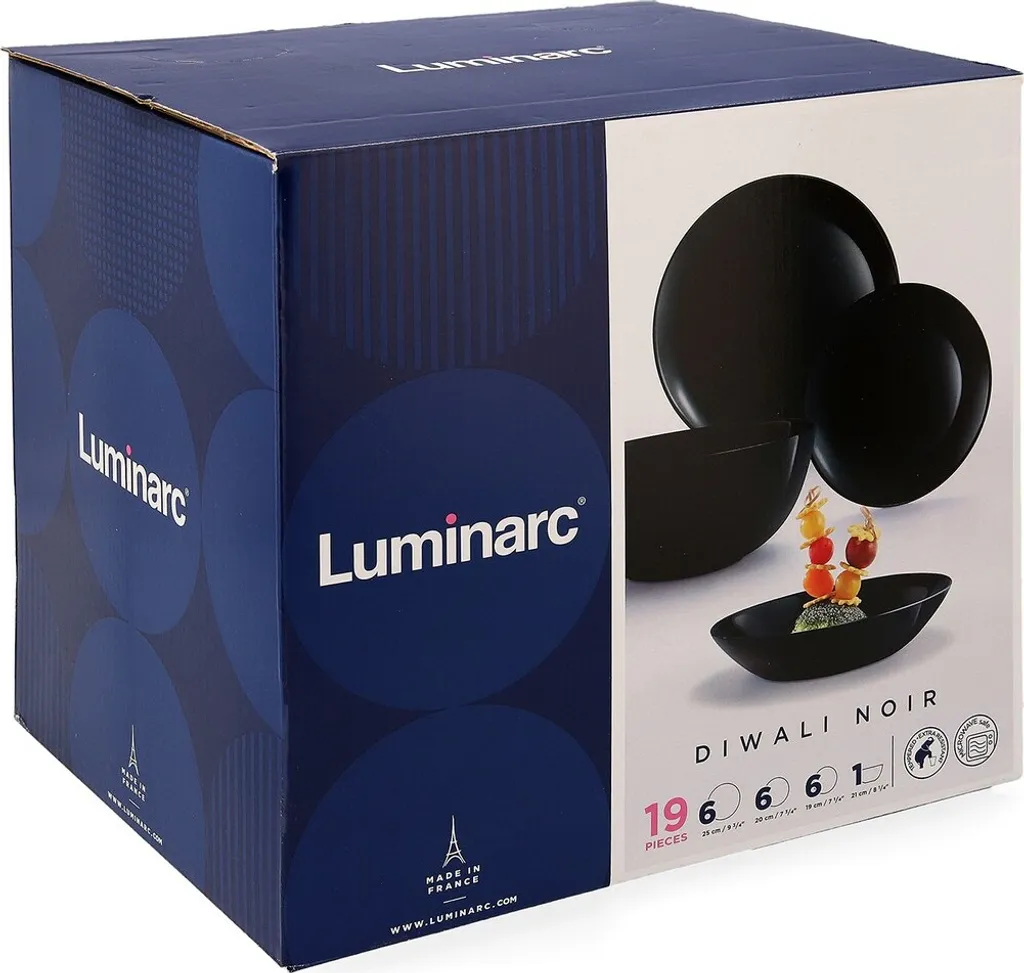 Geschirr Luminarc 9311622 Schwarz Gehärtetes Glas (19 Pcs) 4 Geschirr Luminarc 9311622 Schwarz Gehärtetes Glas (19 Pcs) – Bild 2