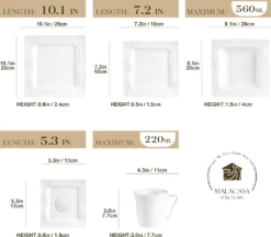 MALACASA, Serie Mario, 60 Tlg. Cremeweiß Porzellan Geschirrset Tafelservice Mit Je 12 Kaffeetassen, 12 Untertassen, 12 Dessertteller, 12 Suppenteller Und 12 Speiseteller 10 MALACASA, Serie Mario, 60 Tlg. Cremeweiß Porzellan Geschirrset Tafelservice Mit Je 12 Kaffeetassen, 12 Untertassen, 12 Dessertteller, 12 Suppenteller Und 12 Speiseteller -Kuechengeschirr 3fb4db2f73515e89e5eac05c874ecff5