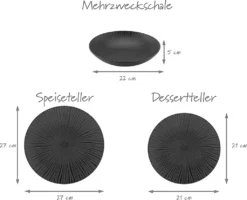 CreaTable 23211 Tafelservice Elements Collection Vesuvio Black Für 4 Personen, Steinzeug, Schwarz/grau (1 Set, 12-teilig) 29 CreaTable 23211 Tafelservice Elements Collection Vesuvio Black Für 4 Personen, Steinzeug, Schwarz/grau (1 Set, 12-teilig) -Kuechengeschirr 41d66871924b945b0b73003664d3de46