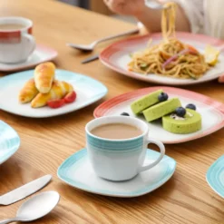 VEWEET Tafelservice 'SPARK' Aus Porzellan, 60-tlg Kombiservice, Kaffeetassen, Untertasse, Dessertteller, Speiseteller Und Suppenteller, Komplettservice Für 12 Personen 18 VEWEET Tafelservice 'SPARK' Aus Porzellan, 60-tlg Kombiservice, Kaffeetassen, Untertasse, Dessertteller, Speiseteller Und Suppenteller, Komplettservice Für 12 Personen -Kuechengeschirr 45b7bde9dcc1f26e9fd3a3485f4c549c