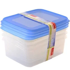 Club Cuisine Gefrierdose 1,2L 3er-Set Transparent Blau -Kuechengeschirr 461a5baeb38b2c0bb3dad1160263db9e