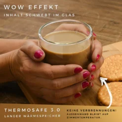 Felino® Latte Macchiato Gläser Doppelwandige Thermogläser Set [6 Stück] [350 Ml] Glas Tassen Groß Für Cappuccino, Kaffee, Espresso -Kuechengeschirr 46669e6f0505fdc646fb70141570f4f4