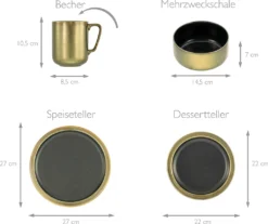 CreaTable 23592 Kombiservice Modern Industrial Für 4 Personen, Steinzeug, Schwarz/gold (1 Set, 16-teilig) 15 CreaTable 23592 Kombiservice Modern Industrial Für 4 Personen, Steinzeug, Schwarz/gold (1 Set, 16-teilig) -Kuechengeschirr 46c1de60d245fbc7cd8630a96e1f4066
