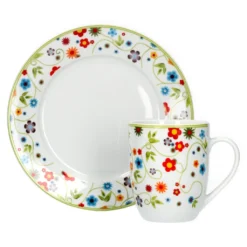 Van Well Frühstücksset 12-tlg. Für 6 Personen Serie Vario Porzellan - Farbe Wählbar, Farbe:flowers -Kuechengeschirr 475dddcc280838335fbd3d10f79b62d0