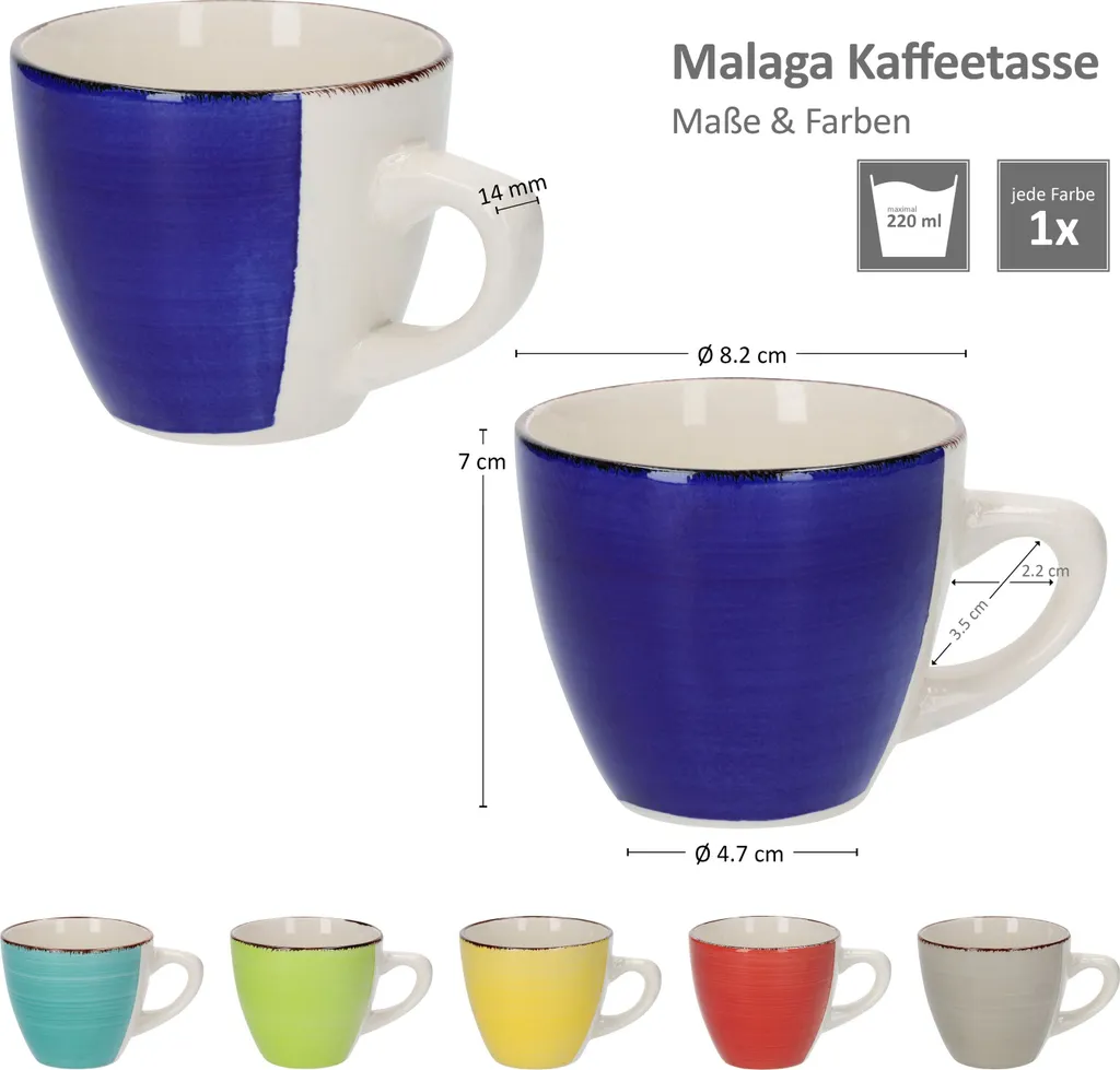 18tlg Kaffeeservice Malaga Kaffee Tee-Gedeck 6Pers Kaffeetassen Dessertteller Abstrakt Handbemalt 5 18tlg Kaffeeservice Malaga Kaffee Tee-Gedeck 6Pers Kaffeetassen Dessertteller Abstrakt Handbemalt – Bild 3