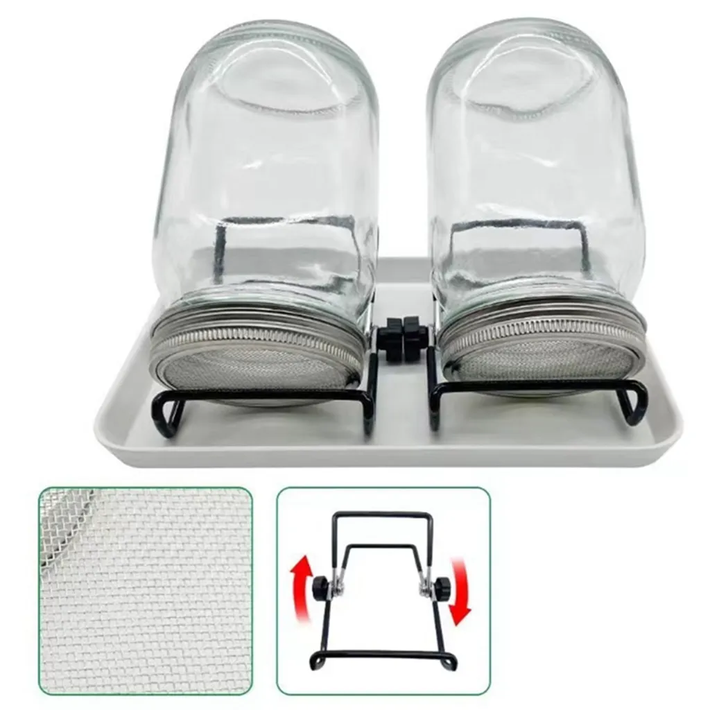 2x 750ml Sprossenglas Set Samenkeimer Mit Edelstahl Siebdeckel + Ständer, Das Sprossenglas Für Sprossen 10 2x 750ml Sprossenglas Set Samenkeimer Mit Edelstahl Siebdeckel + Ständer, Das Sprossenglas Für Sprossen – Bild 8