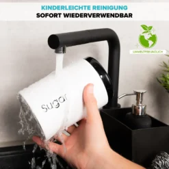 Lubur Premium Vorratsdosen Set - 3X Aufbewahrungsdose Für Lebensmittel - 1L Vorratsbehälter In Edlem Design Storage Jars - Pflegeleichte Vorratsdose Mit Deckel -Kuechengeschirr 4f4f11cd3798b6a7b3a95929adace039