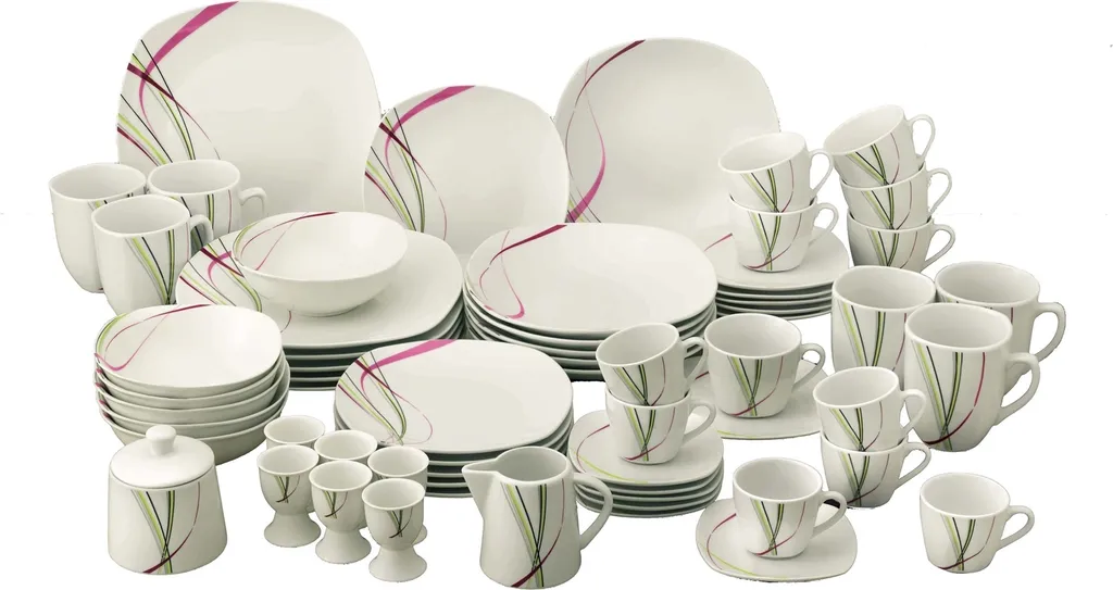 Kombiservice 62 Tlg. Fashion, Eckige Form 4 Kombiservice 62 Tlg. Fashion, Eckige Form – Bild 2