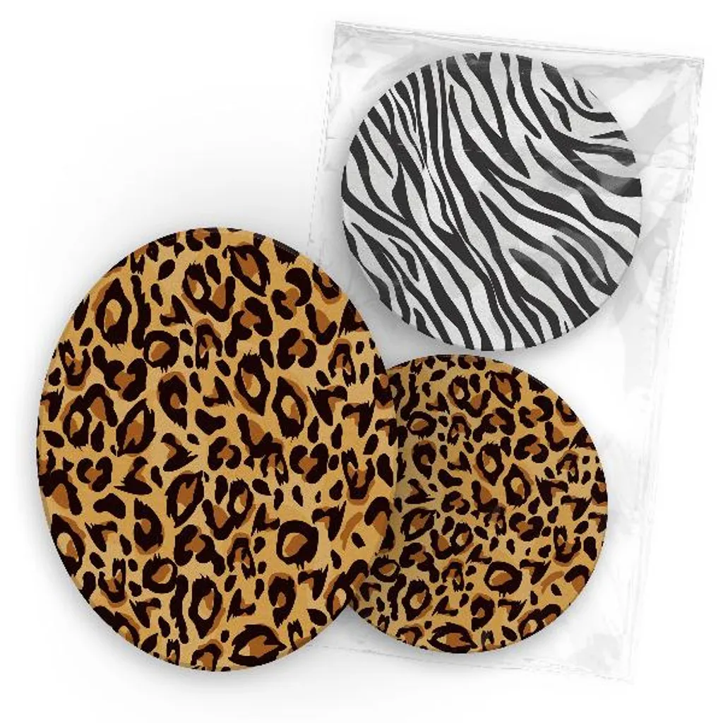 Itenga 40x Bierdeckel Rund Tiermuster Zebra Und Leopard 4 Itenga 40x Bierdeckel Rund Tiermuster Zebra Und Leopard – Bild 2