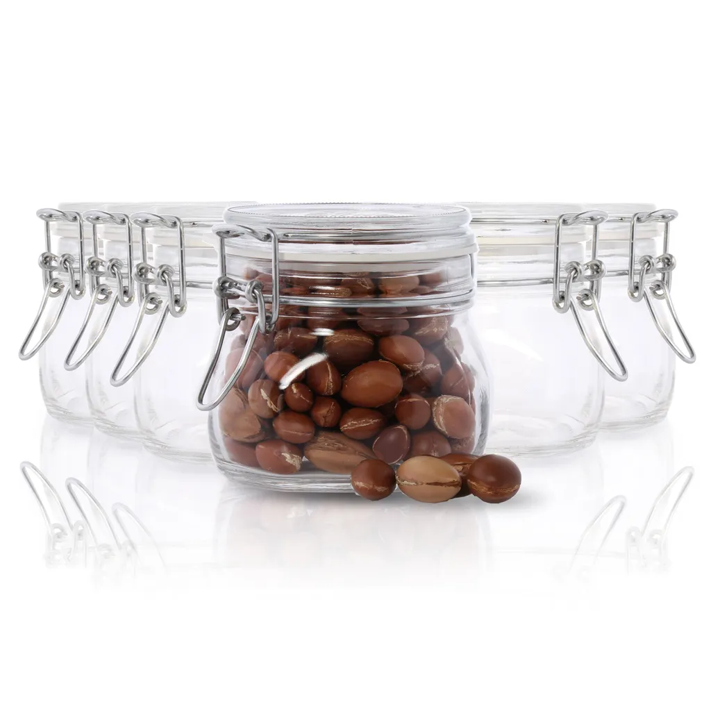 6er Set Einmachglas Bügelverschluss Original Fido 0,5L Vorratsgläser Incl. Bormioli Rezeptheft 4 6er Set Einmachglas Bügelverschluss Original Fido 0,5L Vorratsgläser Incl. Bormioli Rezeptheft – Bild 2